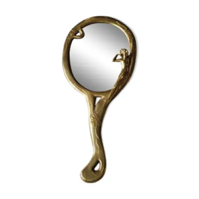 miroir à main ovale - laiton