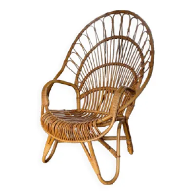 fauteuil en rotin et - 1950 bambou