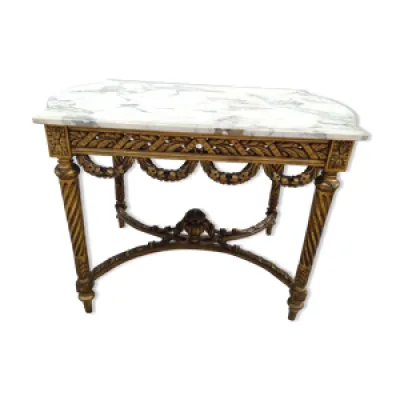Table de milieu en bois - marbre plateau