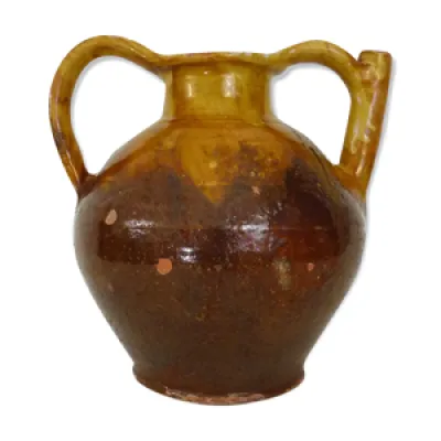 Gargoulette à eau poterie - jaune marron