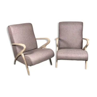 fauteuils en chêne brut - tissus