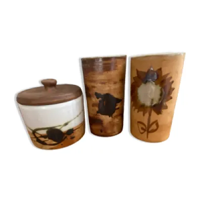 Ensemble de 3 céramiques - poterie colombe vallauris
