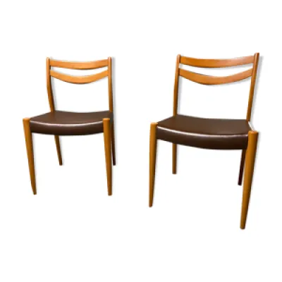Paire de chaises scandinaves - 1960 teck