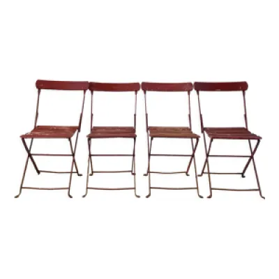 Ensemble de 4 chaises - bois pliantes
