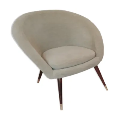 Fauteuil coquillage rond - gris vert