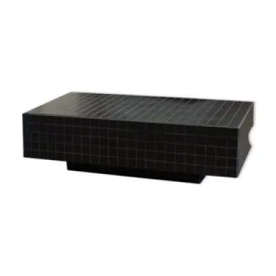 Table basse carrelage - mat noir