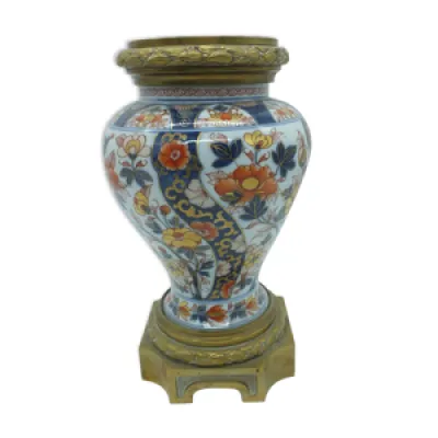 Vase bayeux Imari monté - bronze porcelaine