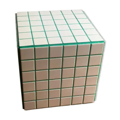 Table d'appoint cube - blanc vert