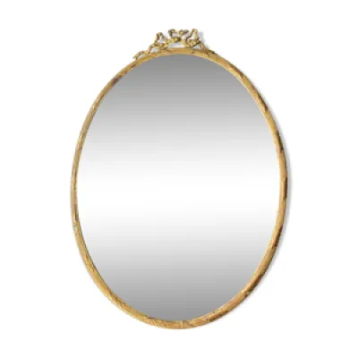 miroir ovale en laiton