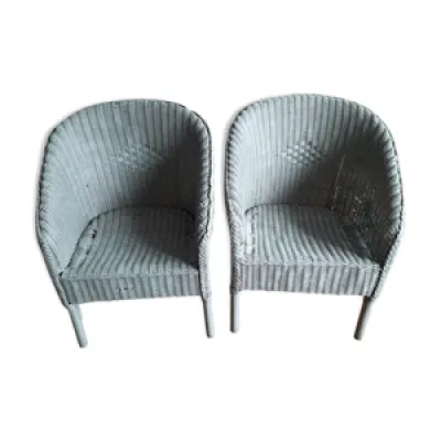 2 fauteuils vintage en - couleur gris