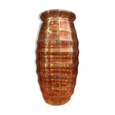 Vase en cristal vintage - couleur ambre