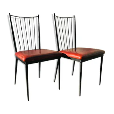 Paire de chaises vintage - 1950 cuir