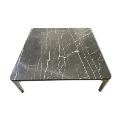 Table basse vintage et - acier marbre