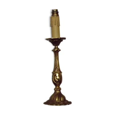 Base lampe table - feuille laiton