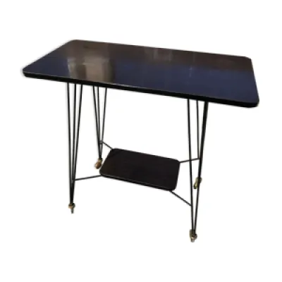 Sellette Table Hifi Sur - noir pieds metal