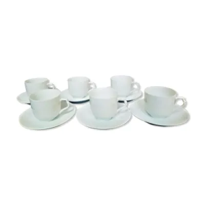 Série de 6 tasses Blanches - porcelaine limoges
