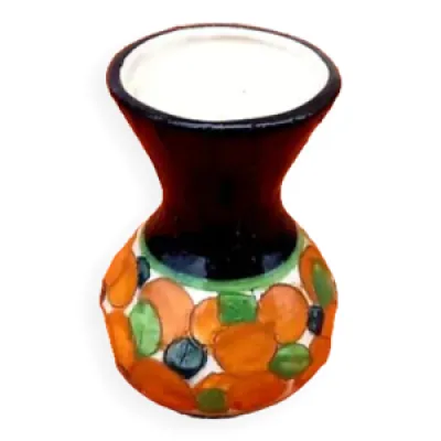 Vase céramique polychrome - feuillages