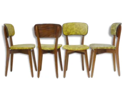 Suite de 4 chaises bistrot - 1950 jaune