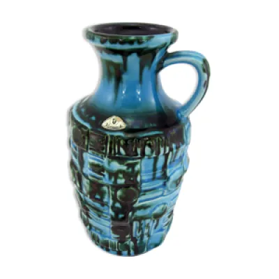 Vase en céramique émaillée - bleu