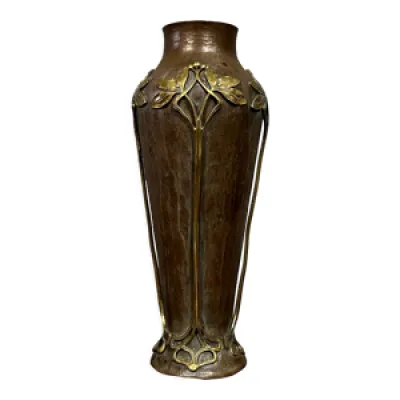 vase en cuivre et laiton - 1900