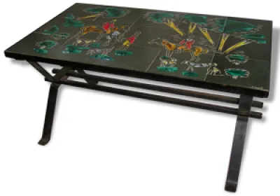 Table basse années 70 - chasse