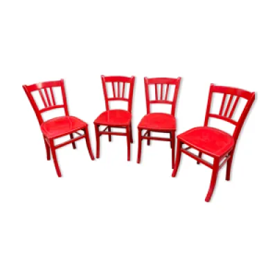 Set de 4 chaises françaises - red