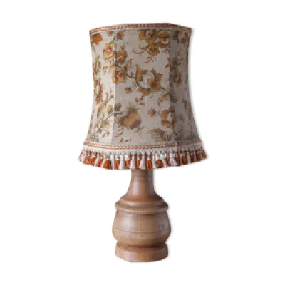 Lampe bois avec abat-jour - florale