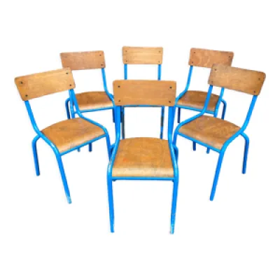 6 chaises d'école 70s - gaston