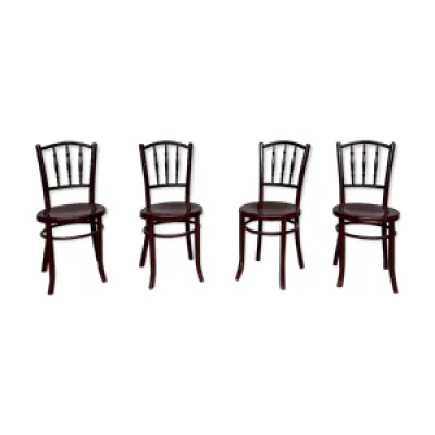Série 4 chaises en bois - bistrot 1950