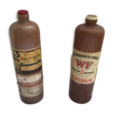 Paire ancienne bouteille - marron origine