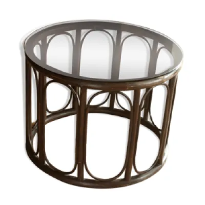 table d’appoint ronde - bambou rotin