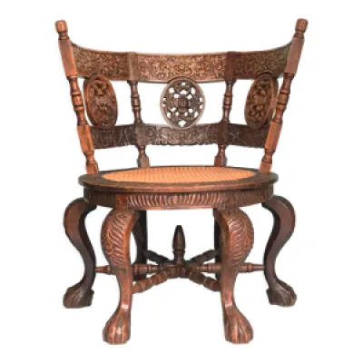 Fauteuil colonial teck