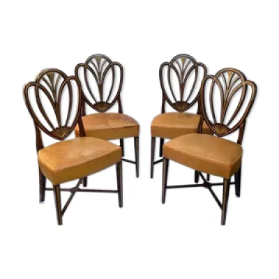 Série quatre chaises - cuir