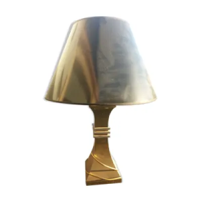 Lampe en bronze et chrome - abat jour