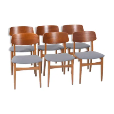 Ensemble de six chaises - danoises teck