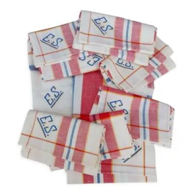 Service de table à carreaux - serviettes nappe