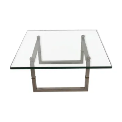 Table basse en verre - acier