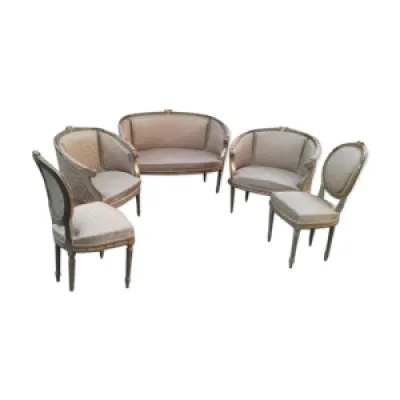 Salon doré deux fauteuils - chaises forme