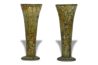 Paire de vase en mosaïque - verre