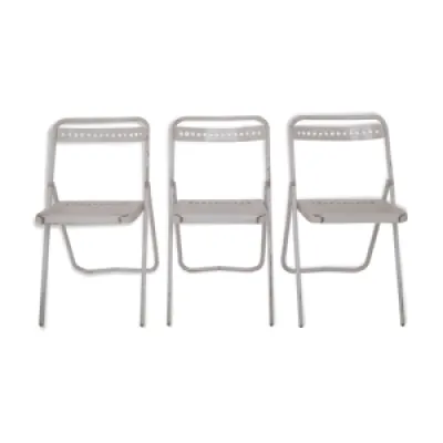 Trio de chaises métal  plichaise