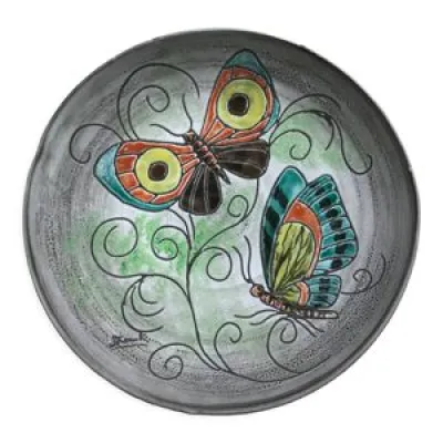 Plat céramique Valauris - papillon