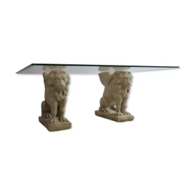 Table basse de pilier - lion