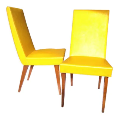 Paire de chaises jaunes