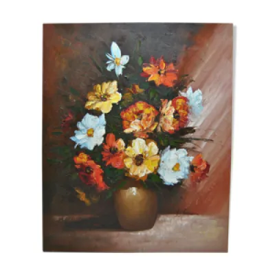 Tableau peinture nature - fleur vase