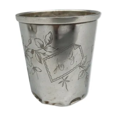 Timbale argent 54 grammes - decor floral
