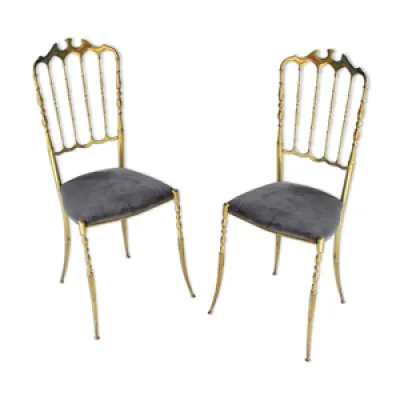 Paire de chaises italiennes - laiton