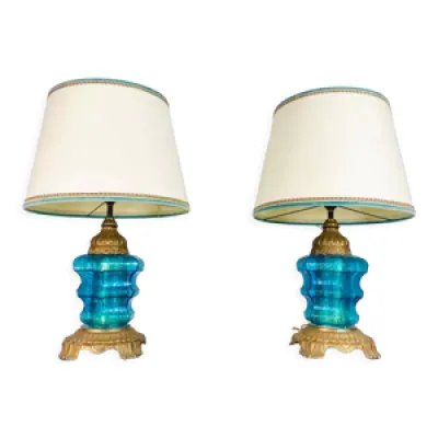 Paire de lampes en verre - italie murano