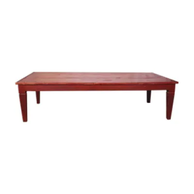 Ancienne table basse - patine rouge