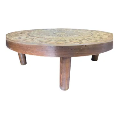 Table basse vintage en - pierre lave