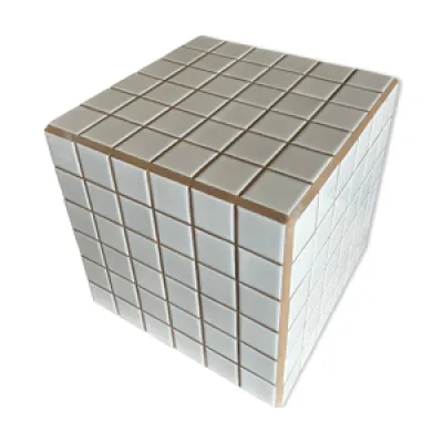 Cube mosaïque blanc - beige